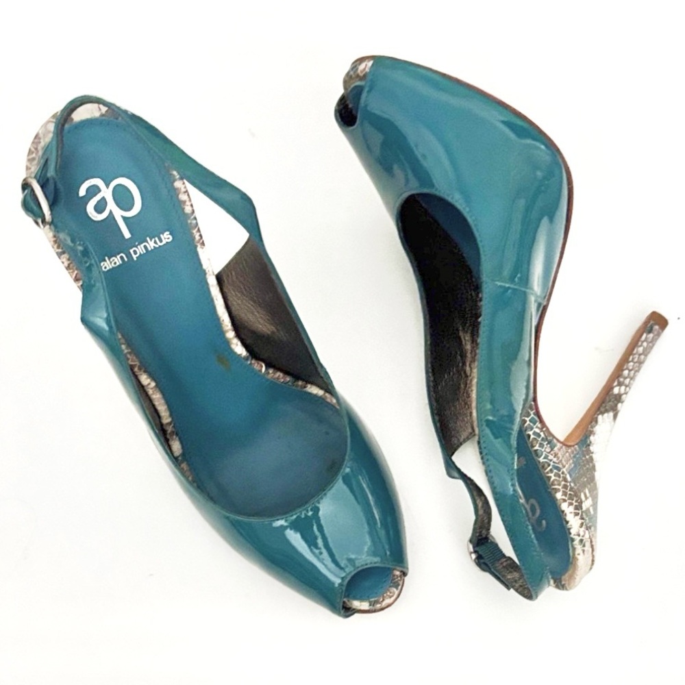Teal Peep Toe Heels